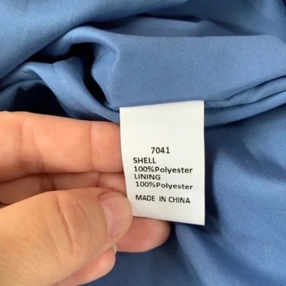 Fashion Blue V Neck Midi Sheer Lined Dress Elastic Waist Boho Chic, Size S - Picture 11 of 11